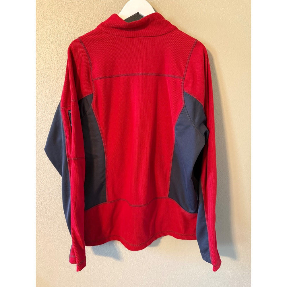 North End Mens Full Zip Fleece Jacket Red Gray Mock Neck Size Large L Colorblock - Picture 2 of 7